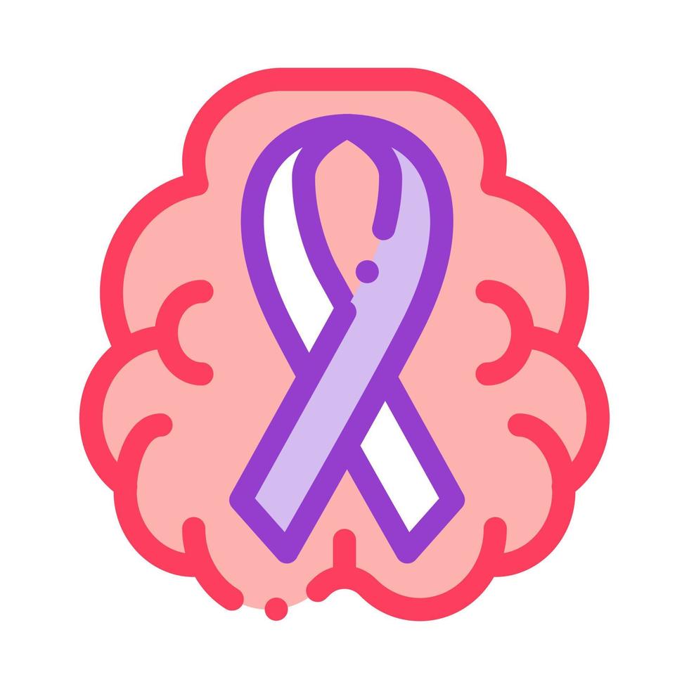Brain And Health Ribbon Icon Outline Illustration vector