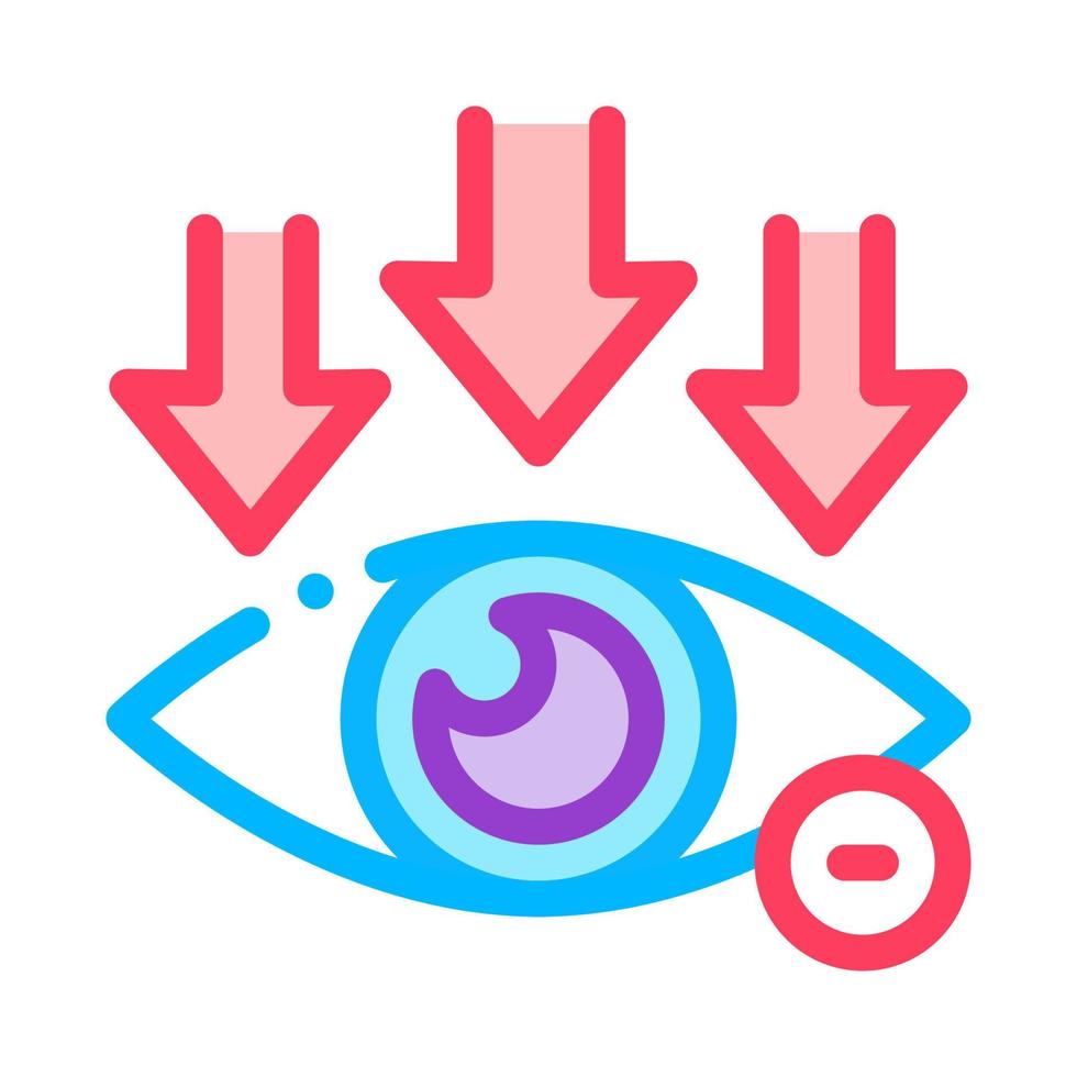 ilustración de contorno de icono de vista de ojo y flechas vector