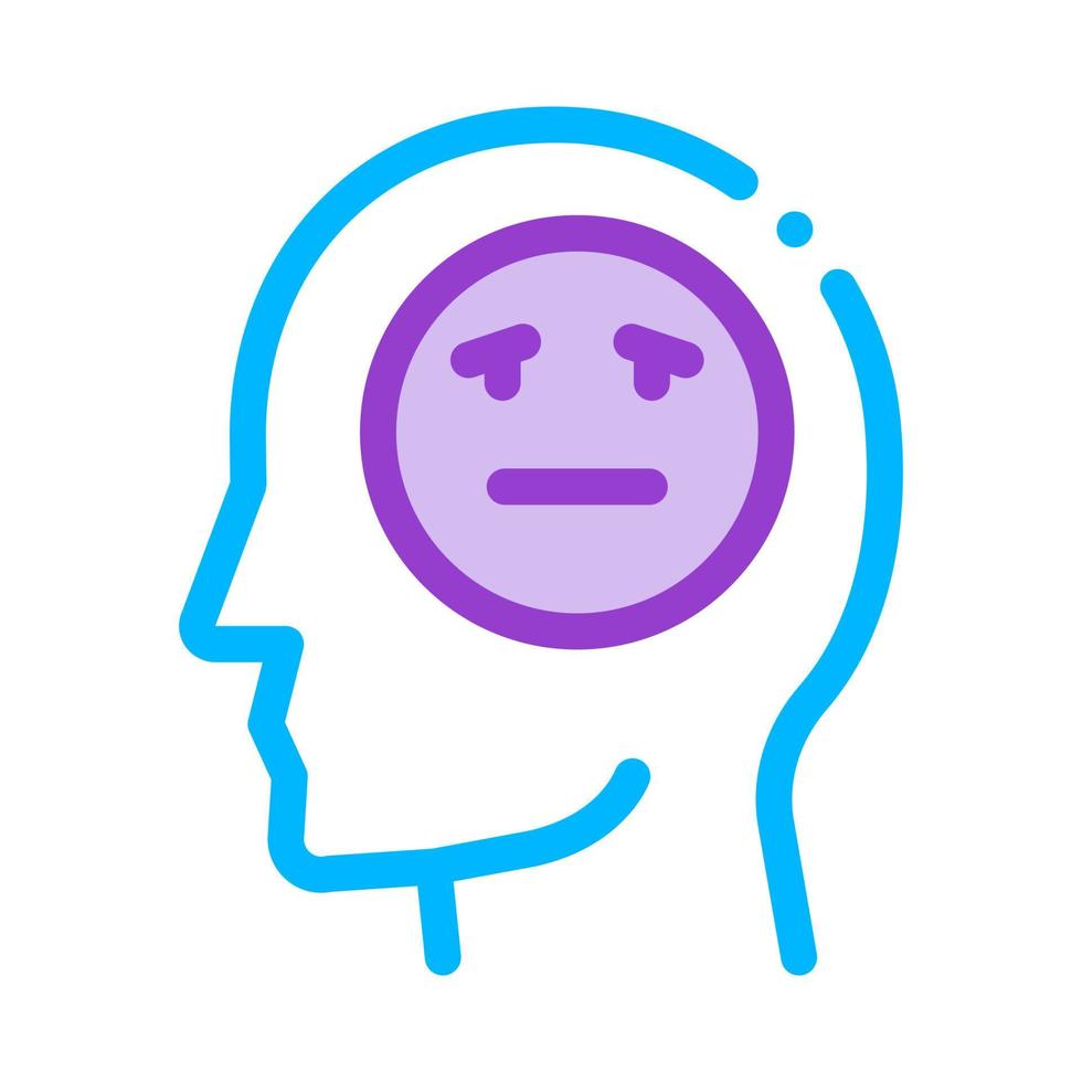 Man Melancholy Smiley Icon Outline Illustration vector