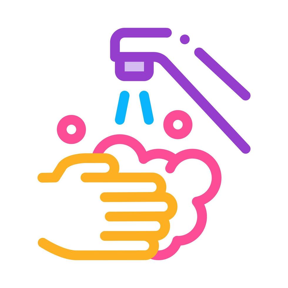 Hands Wash Water Faucet Icon Outline Illustration vector