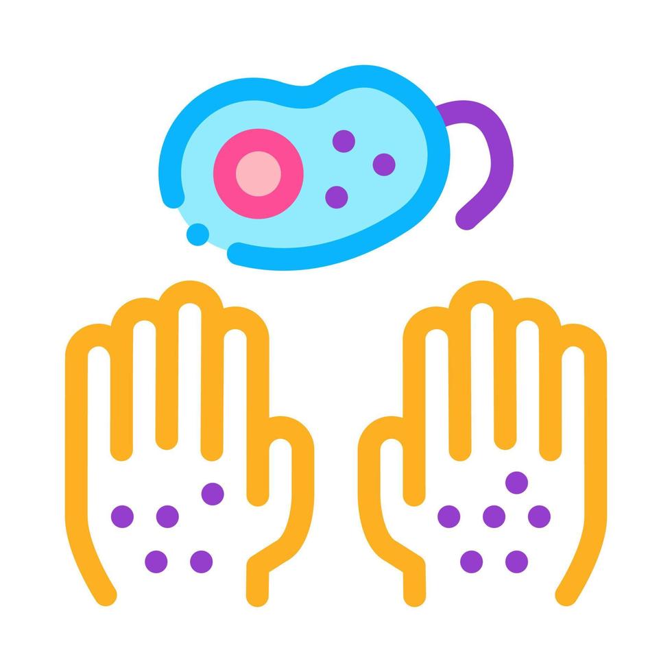 Dirty Hands And Bacteria Icon Outline Illustration vector