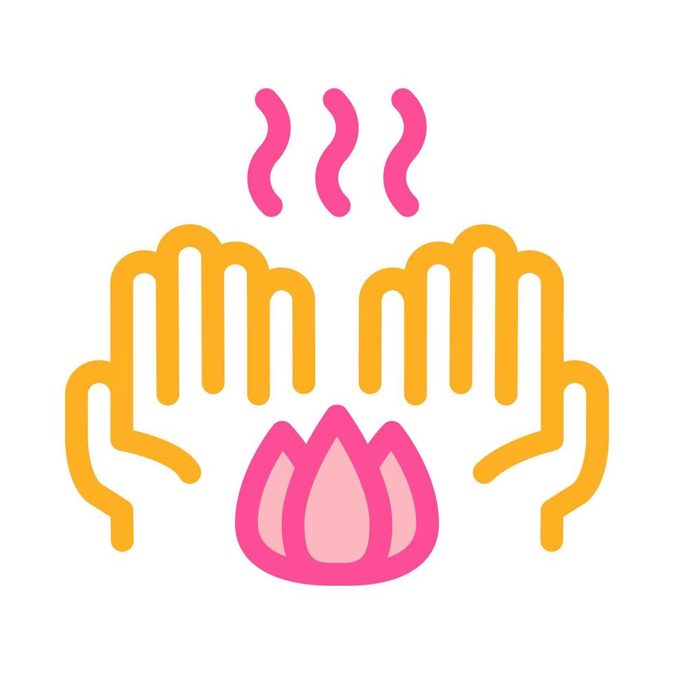 Hands Fragrant Flower Icon Outline Illustration vector