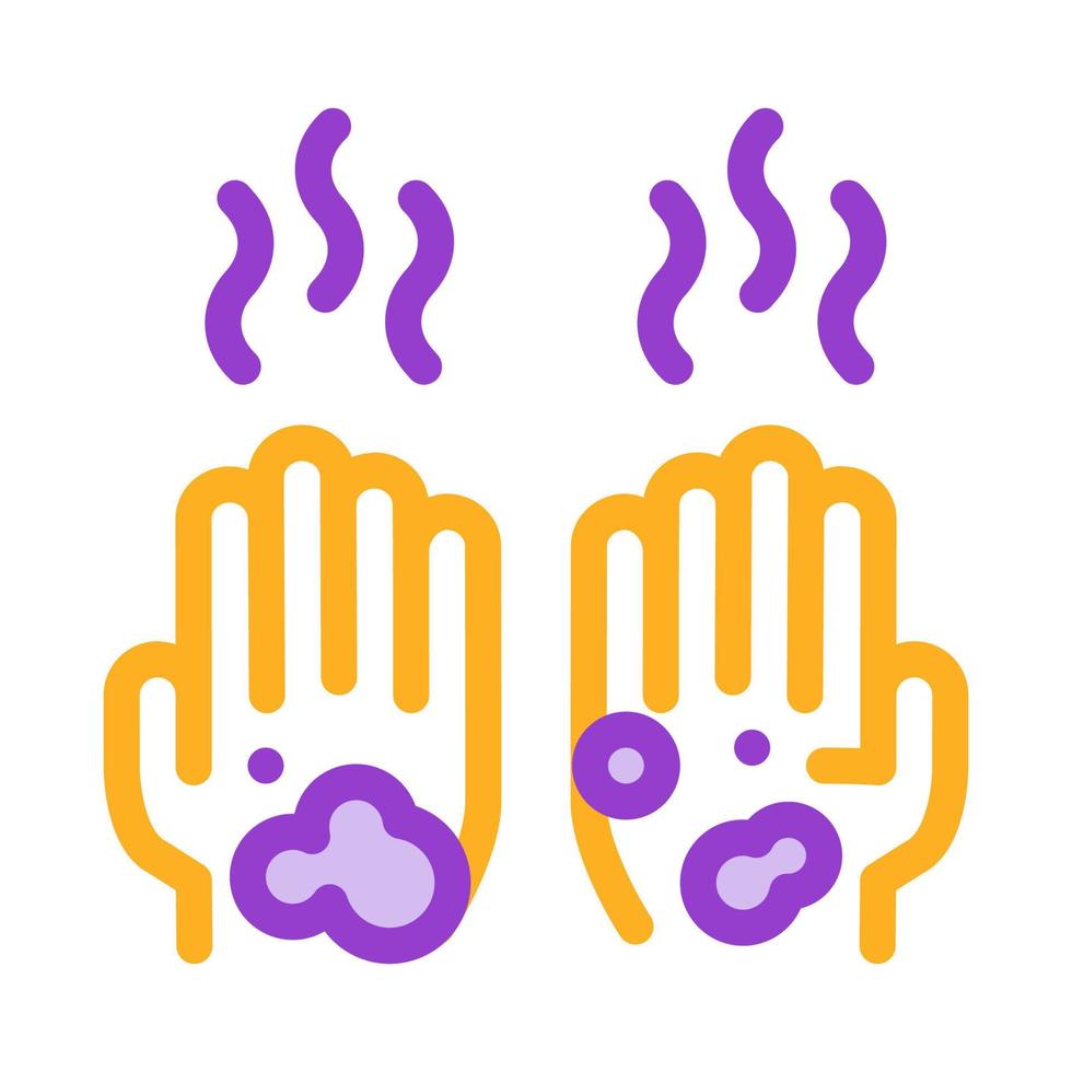ilustración de contorno de icono de manos sucias y malolientes vector