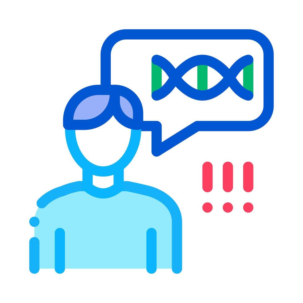 Man Genetic Molecule Icon Outline Illustration vector