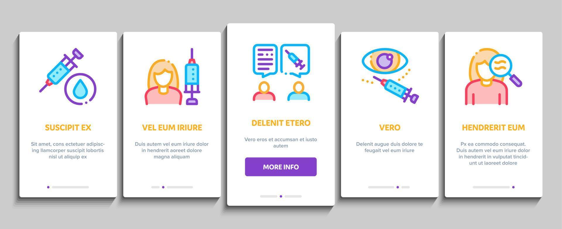 Injections Onboarding Elements Icons Set Vector