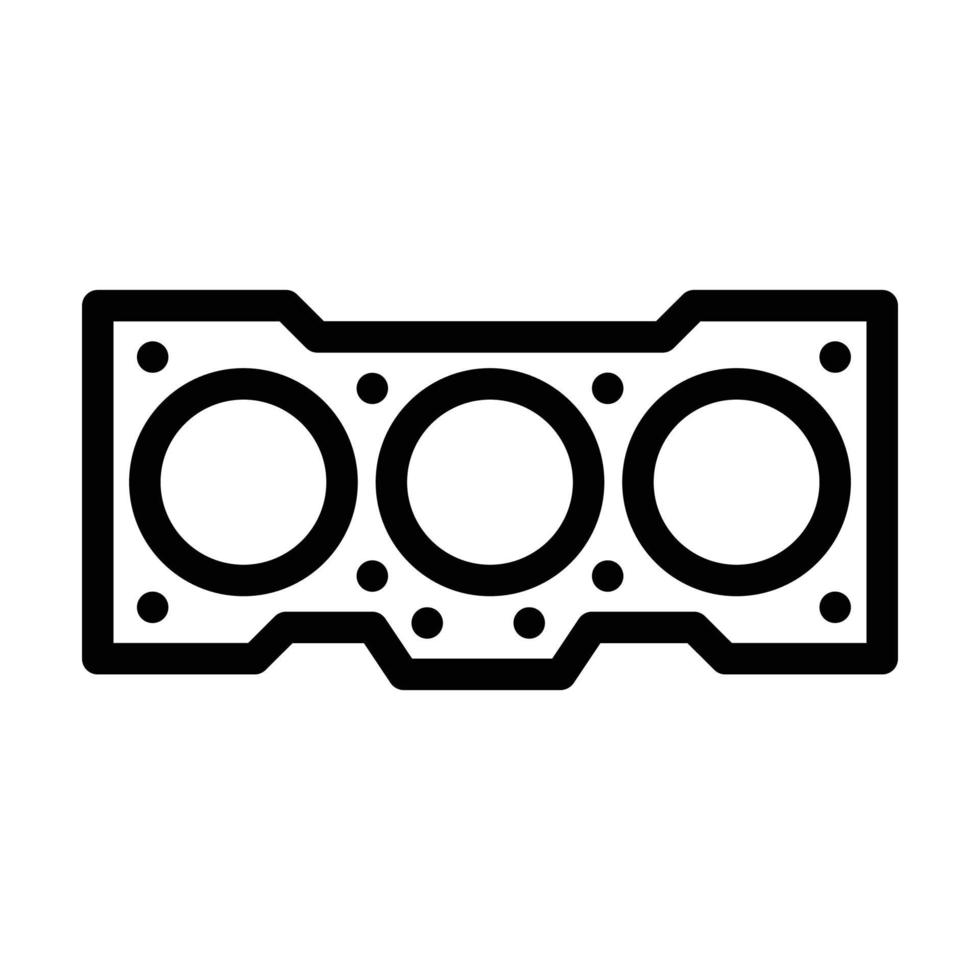 replacing the cylinder head gasket line icon vector illustration