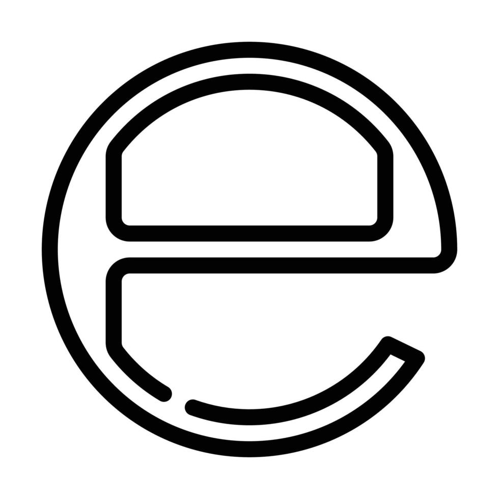 estimated e mark line icon vector illustration