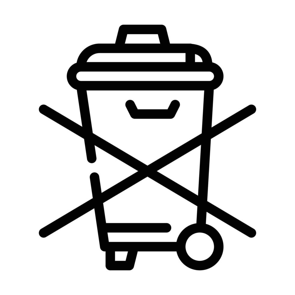 do not throw garbage bin line icon vector illustration