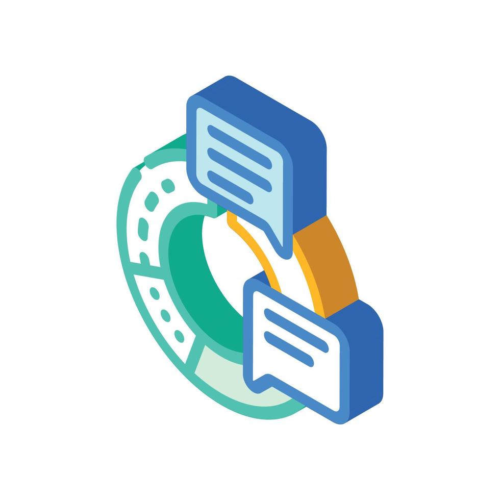 information data science isometric icon vector illustration