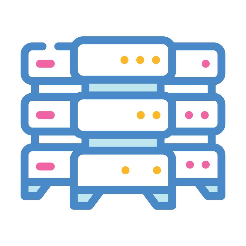 data center server color icon vector illustration