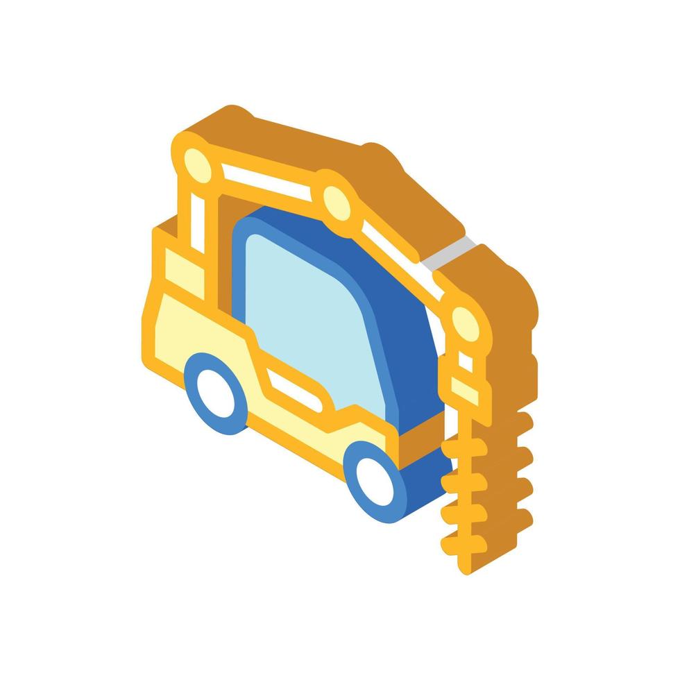 crane-boring machine isometric icon vector isolated illustration