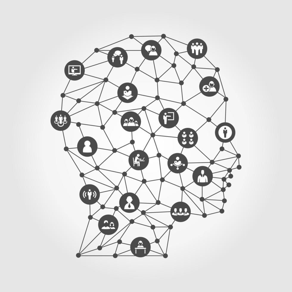 Head made from user. A vector illustration