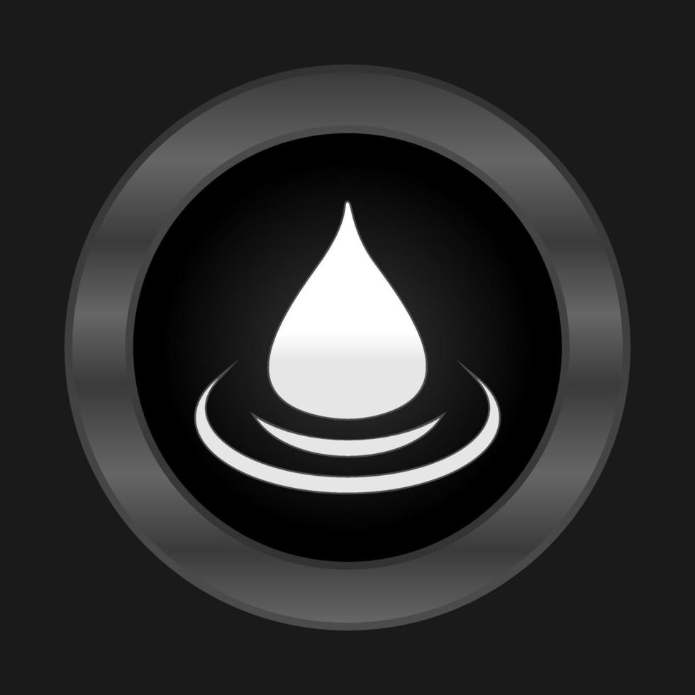 White drop of water on a black background. A vector illustration