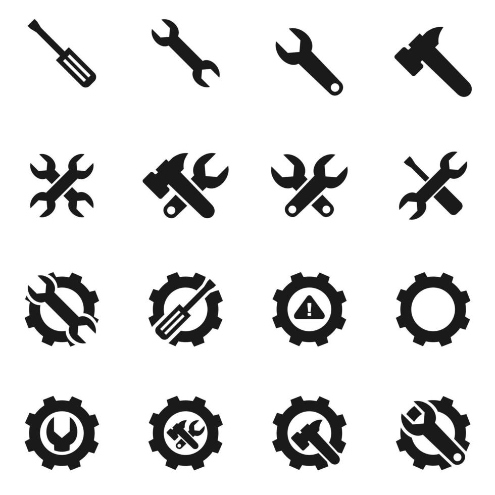 Set of icons of the tool. A vector illustration