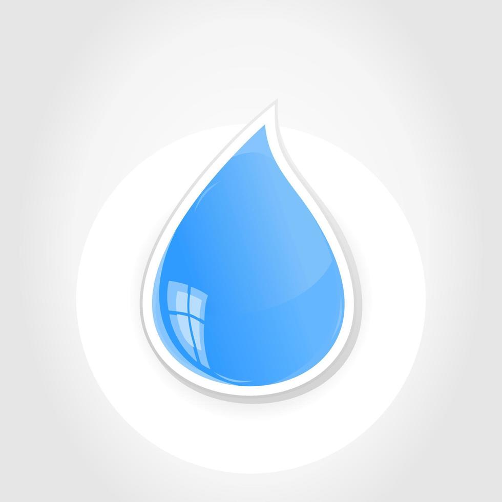 Blue drop of water on a grey background vector