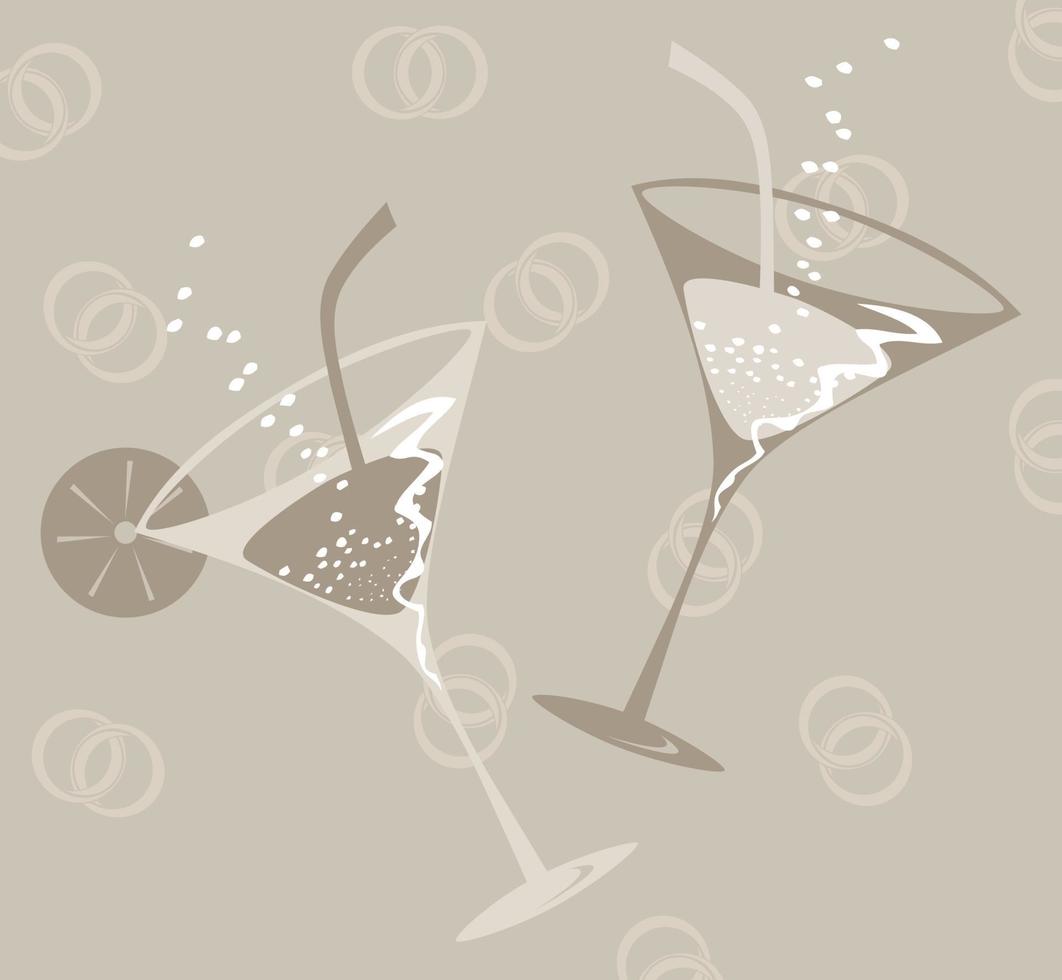 Two glasses on wedding. A vector illustration