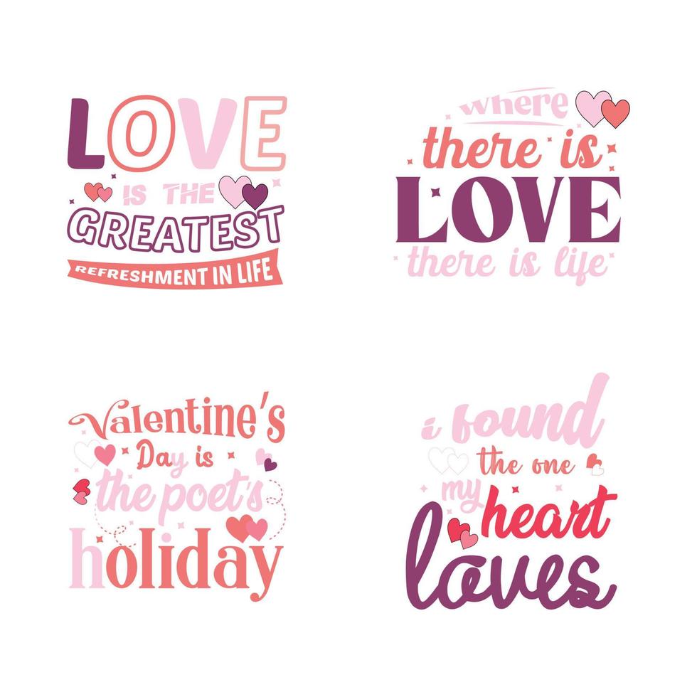 Valentine day typography design vector background