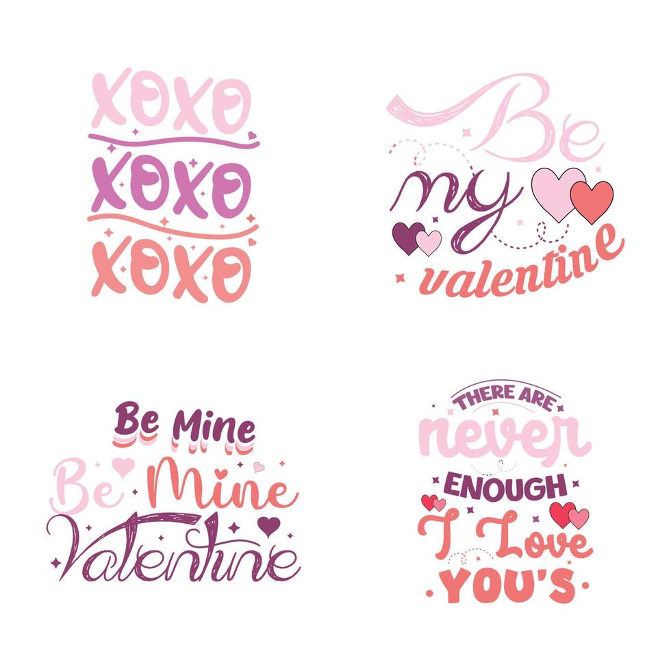 Valentine day typography design vector background