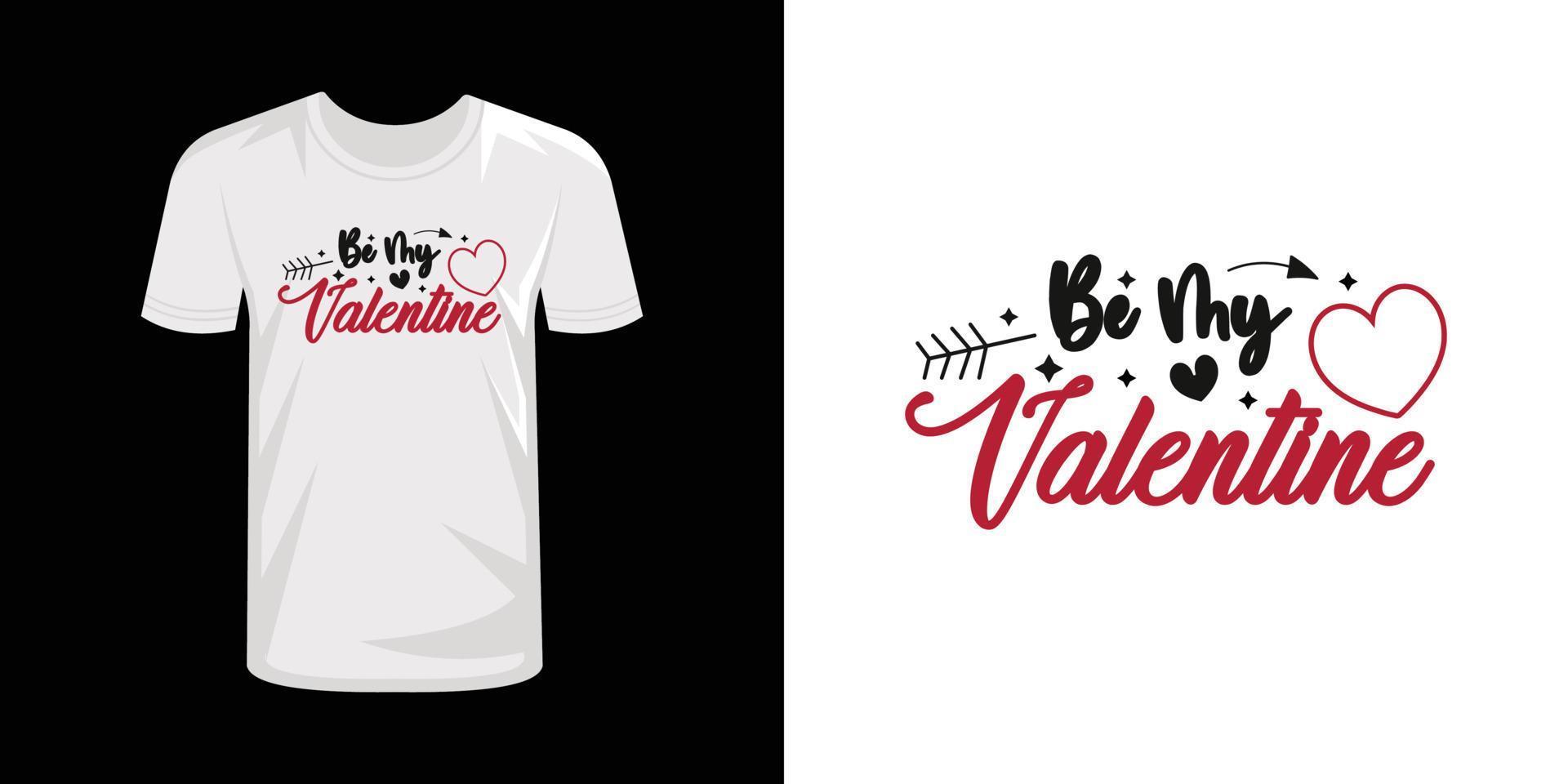 diseño de camiseta de tipografía de día de san valentín vector