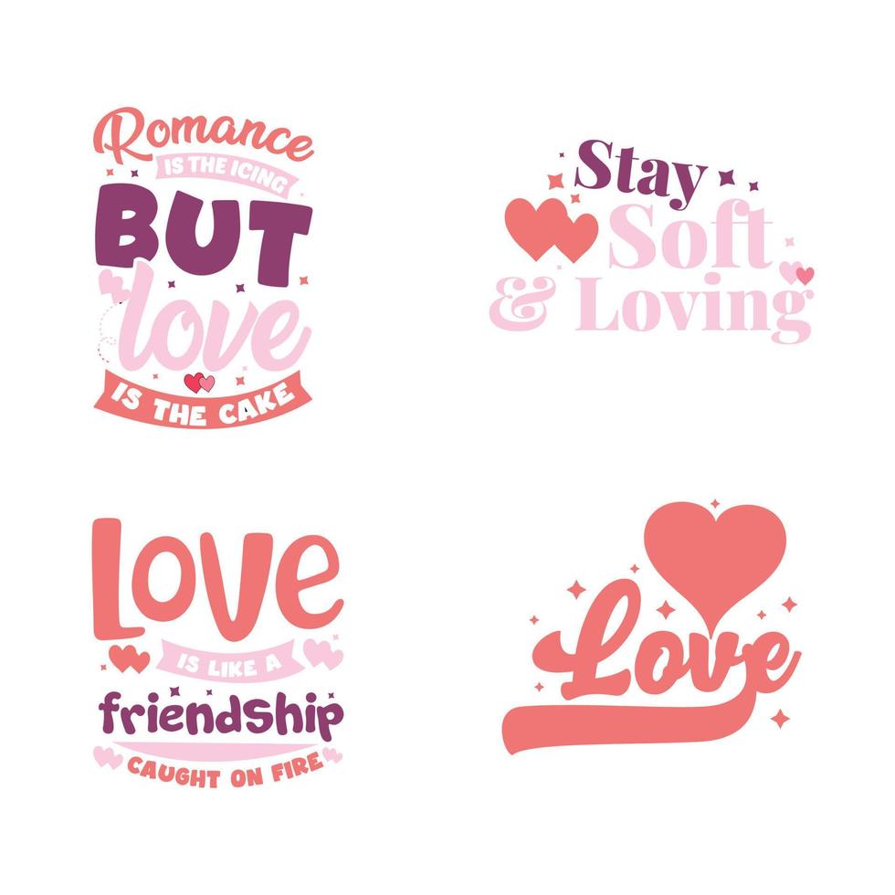 Valentine day typography design vector background