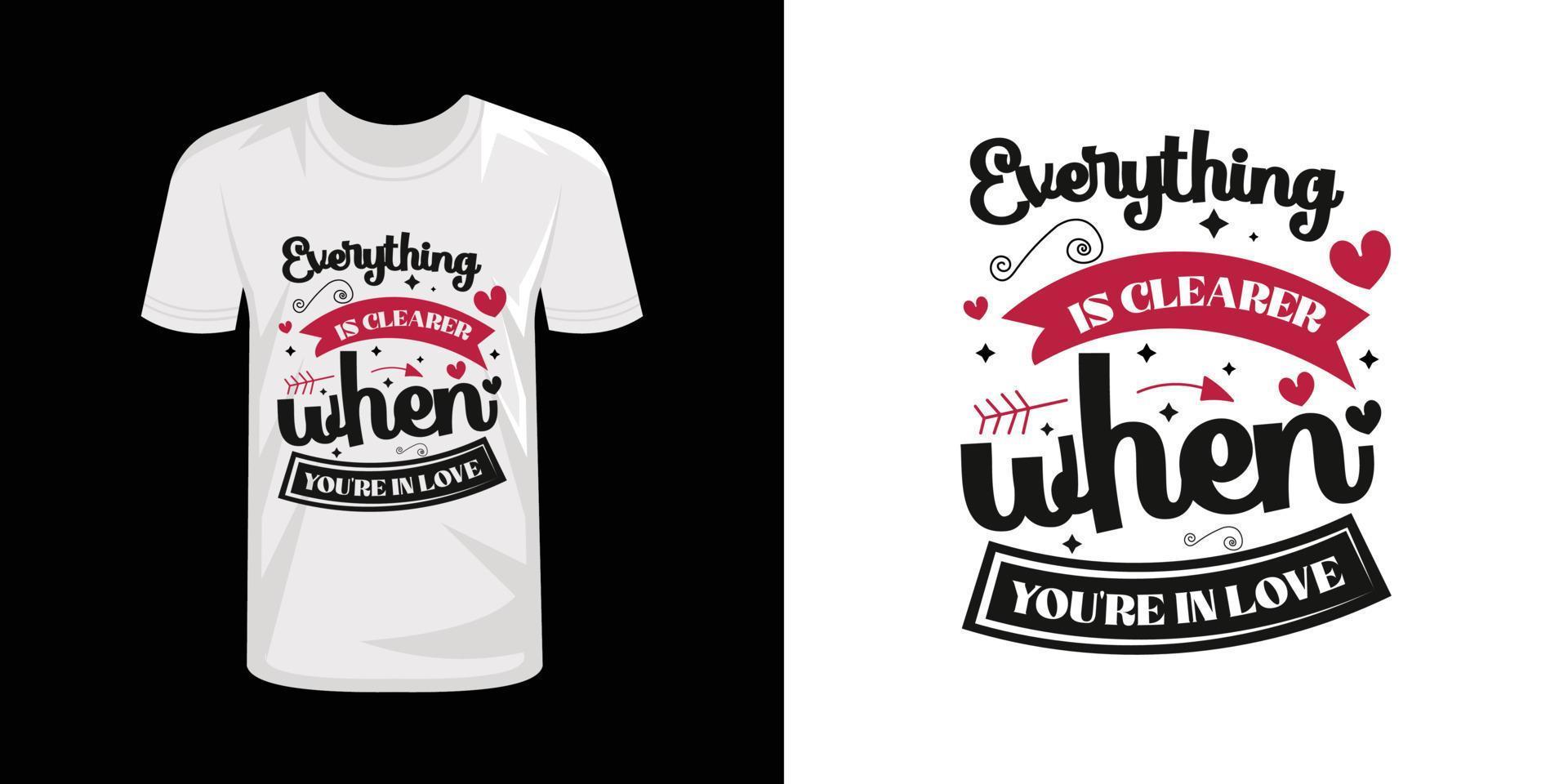 Valentine Day typography t shirt design vector