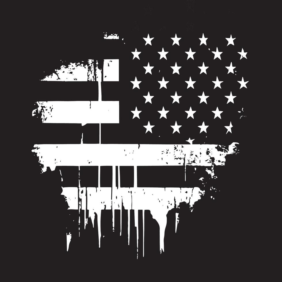 bandera abstracta realista en blanco y negro de américa, día de la independencia del país, tradiciones nacionales - vector