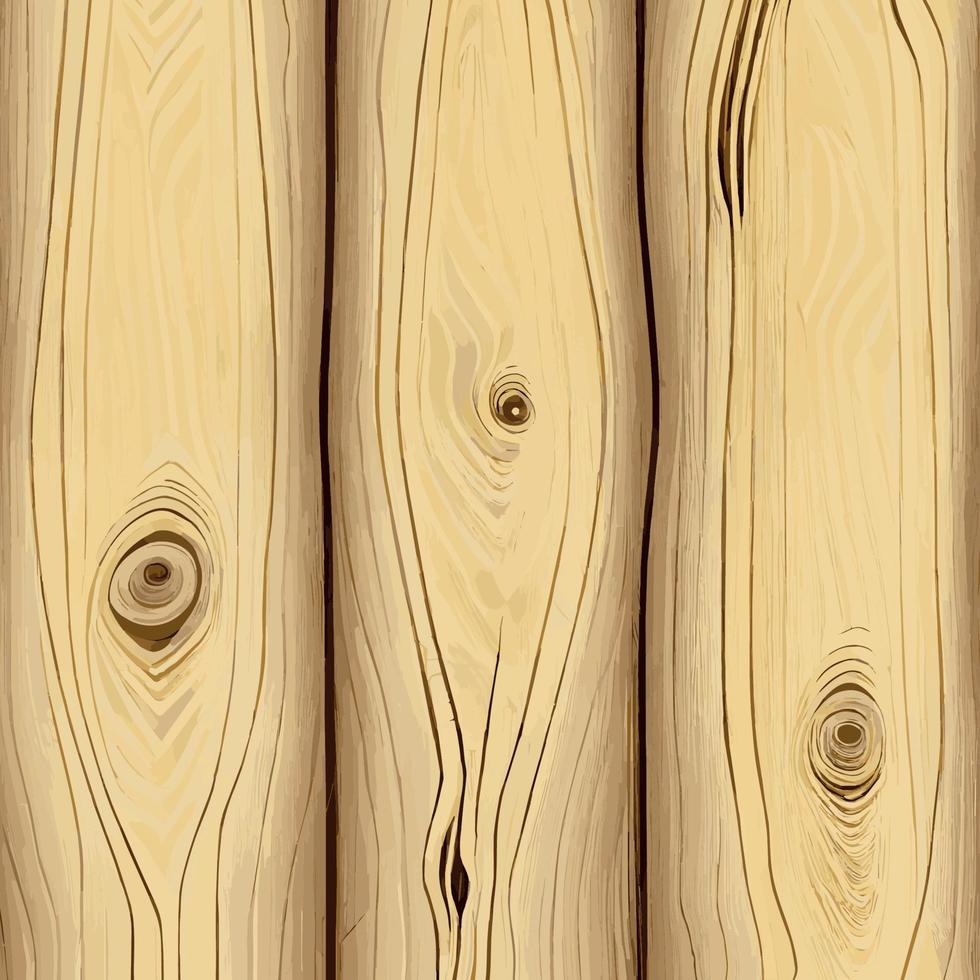 textura de madera clara con nudos, fondo de tablón - vector