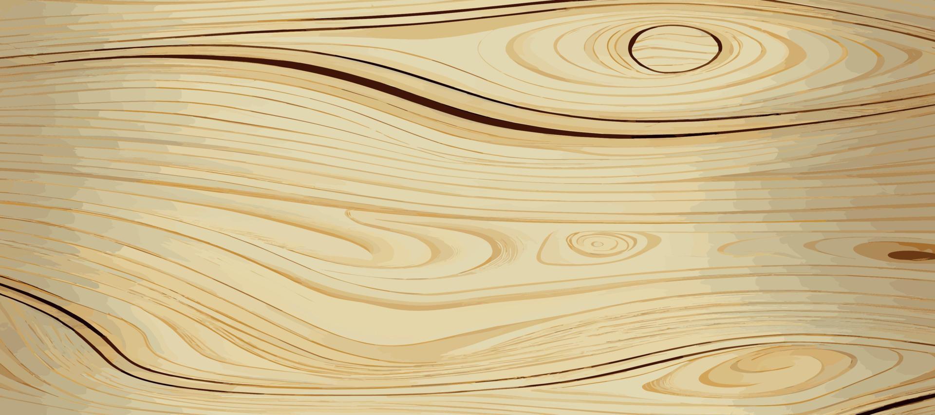 Panoramic texture of light wood with knots - Vector