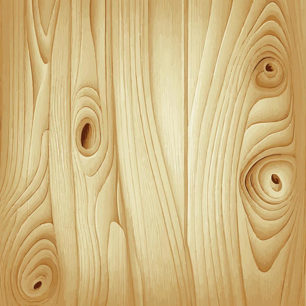 Light wood texture with knots, plank background - Vector