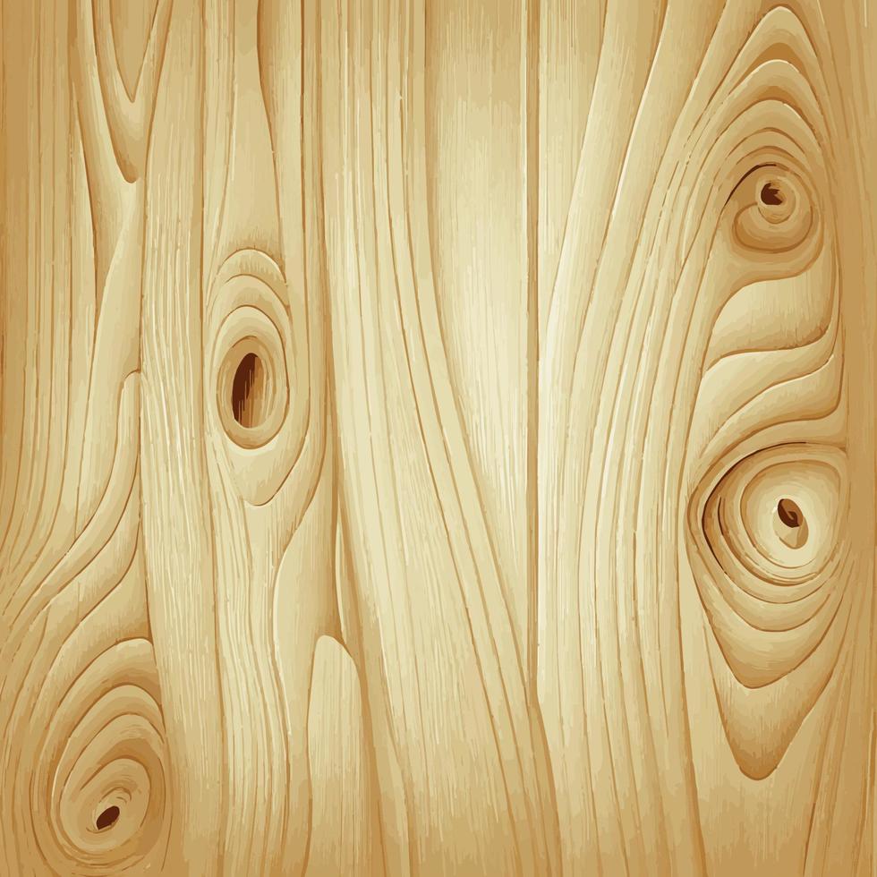 textura de madera clara con nudos, fondo de tablón - vector