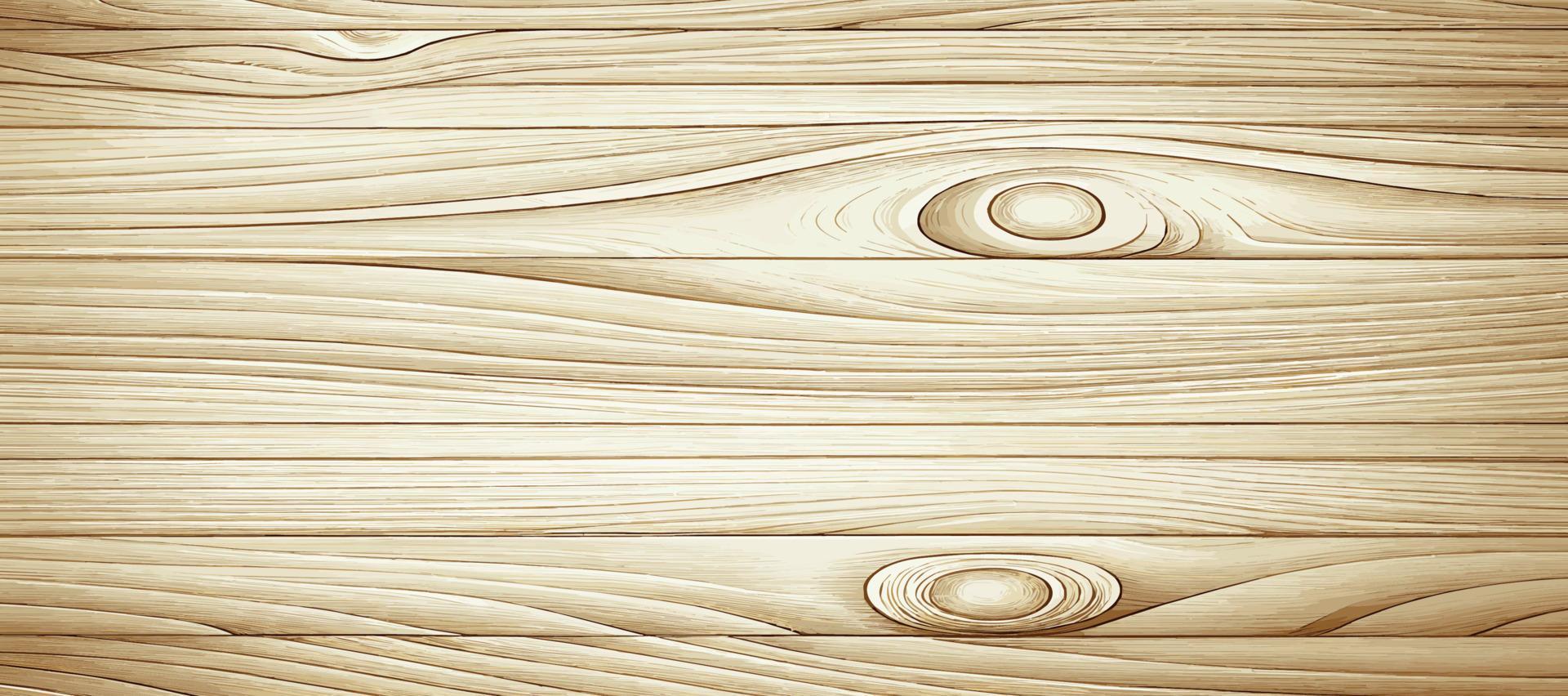 Panoramic texture of light wood with knots - Vector
