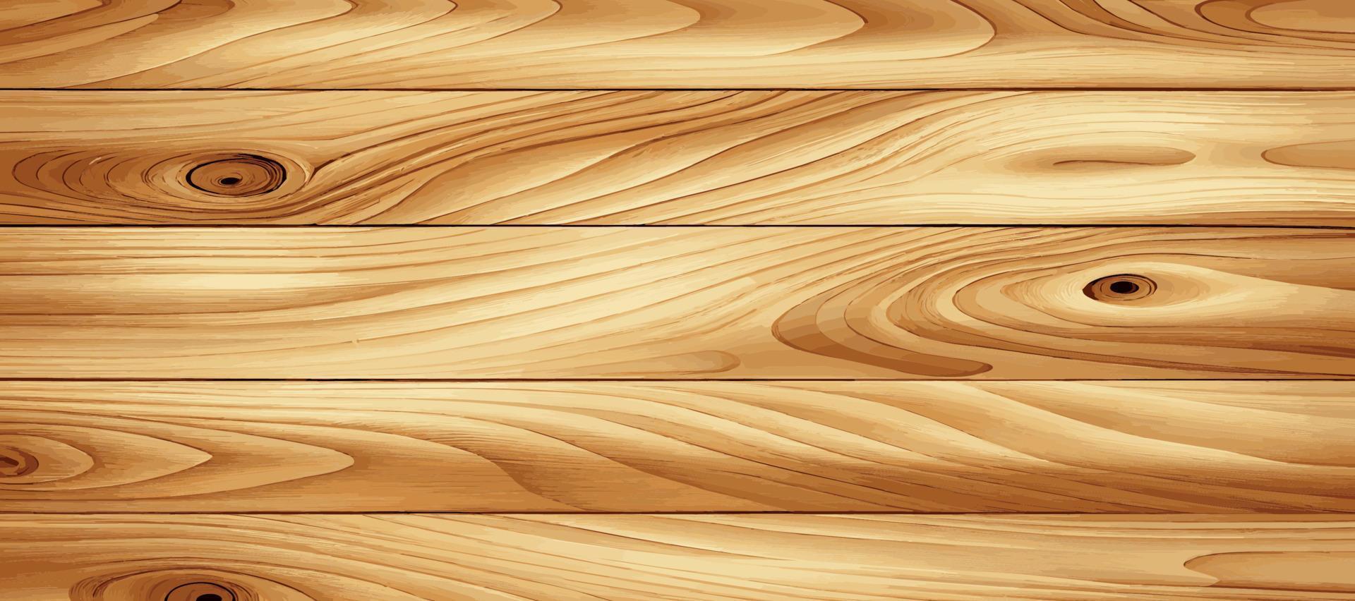 Panoramic texture of light wood with knots - Vector