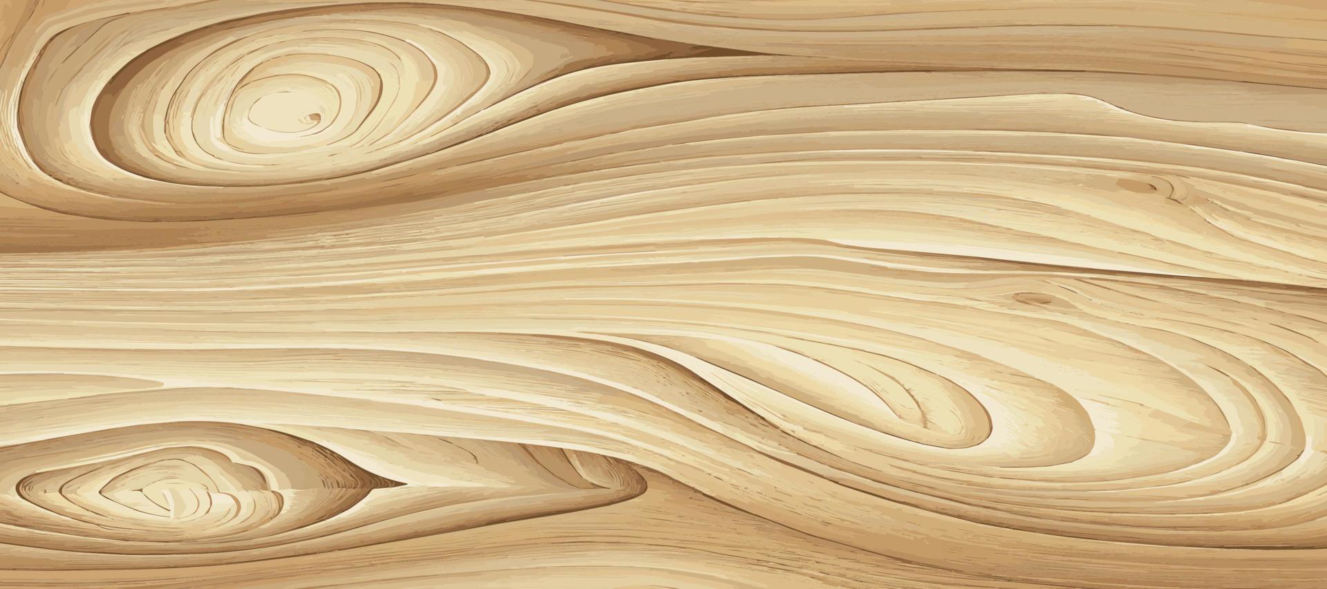 Panoramic texture of light wood with knots - Vector