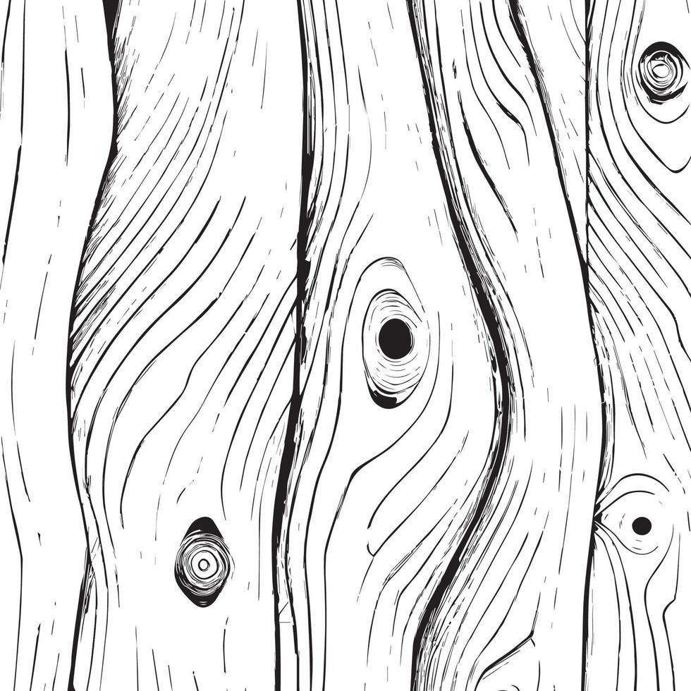 fondo de textura de madera clara con nudos, dibujo en blanco y negro - vector