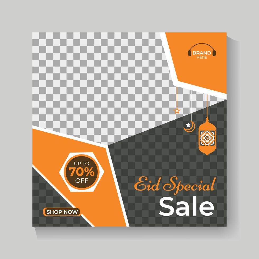 Eid special fashion sale social media post template vector