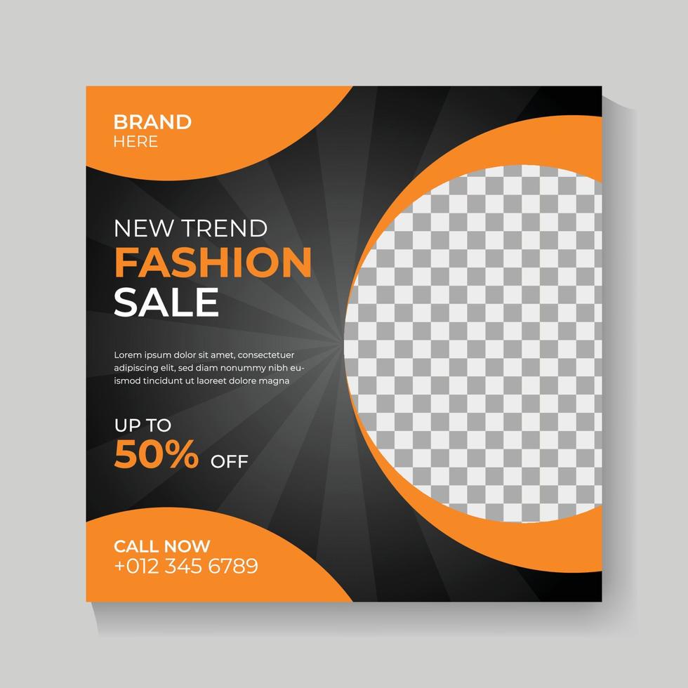 Fashion sale social media post template vector