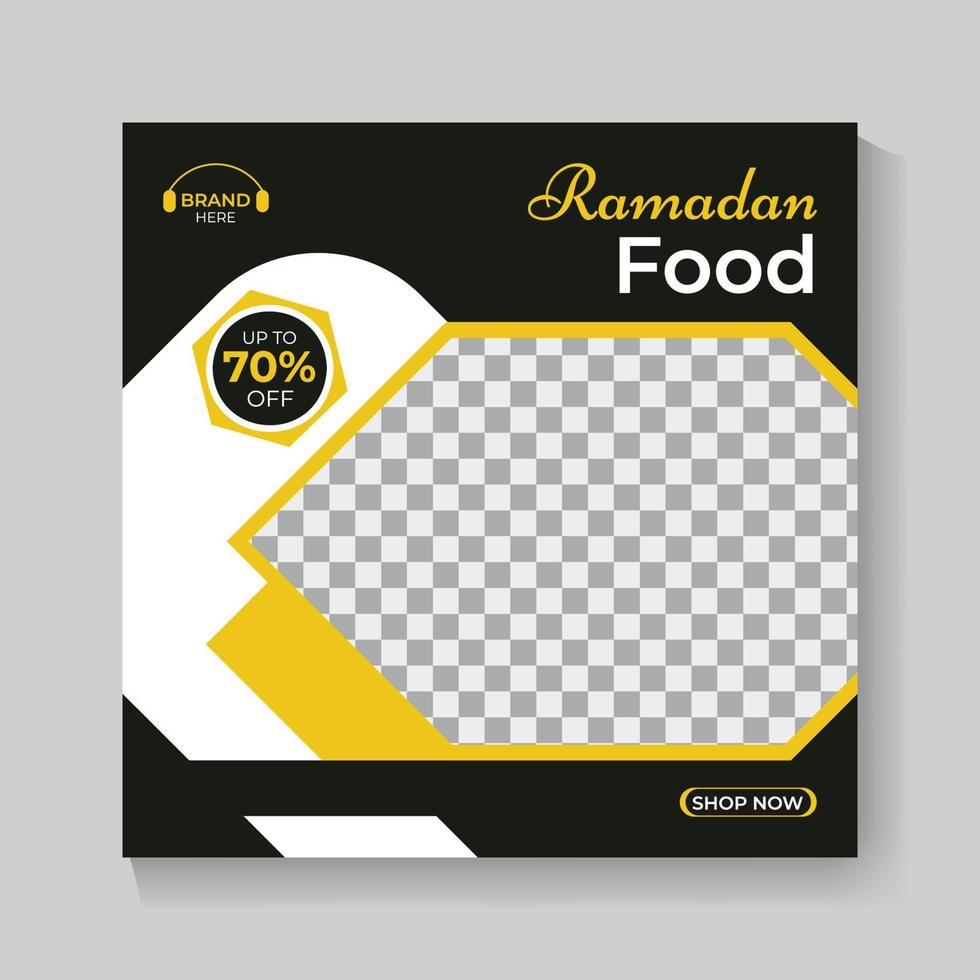 plantilla especial de publicación de redes sociales de venta de comida de ramadán vector