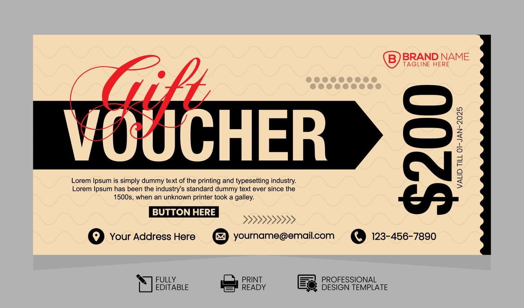 Vector Gift Voucher Design Template