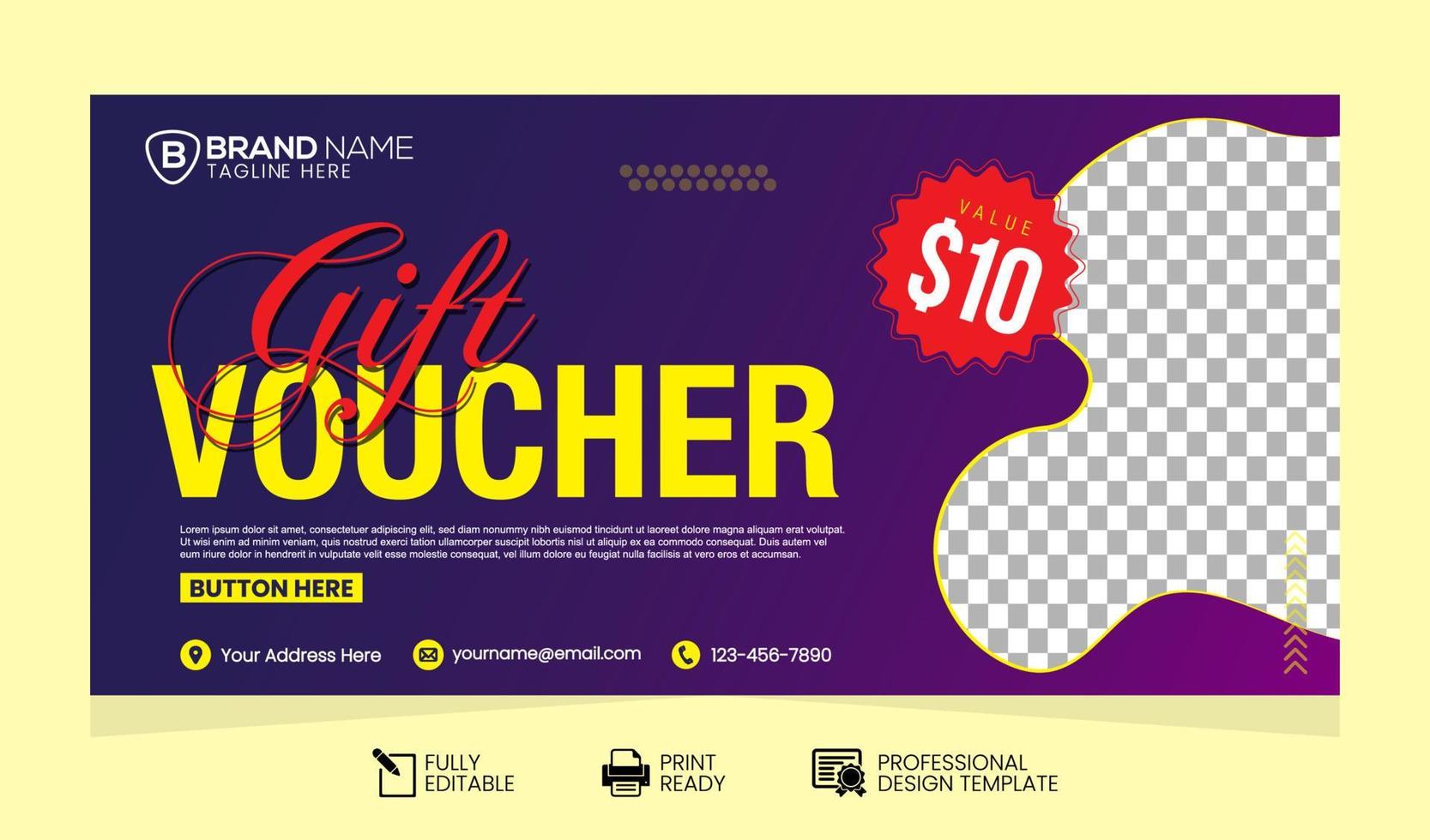 Vector Gift Voucher Design Template