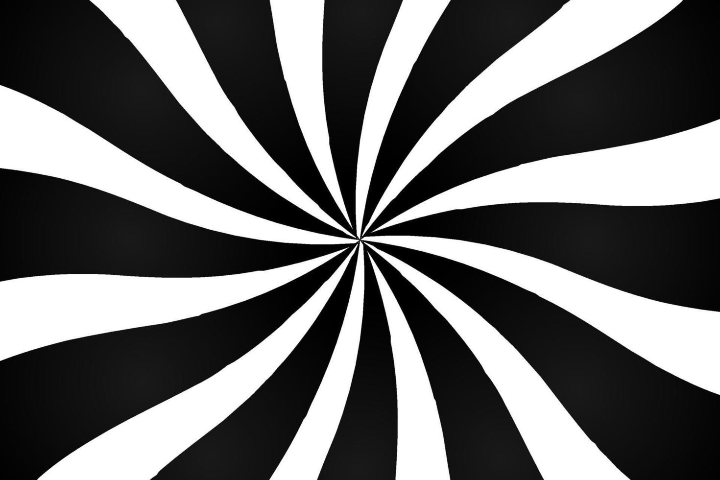 Fondo de ilusión óptica hipnótica en blanco y negro con rayos, ilustración vectorial vector