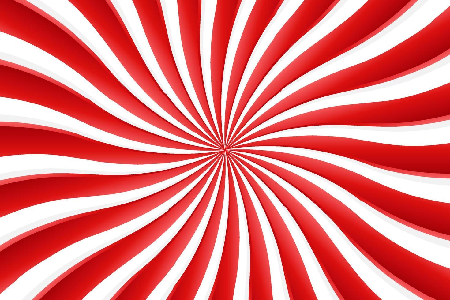 Red and white optical illusion burst abstract background with rays, vector illustration