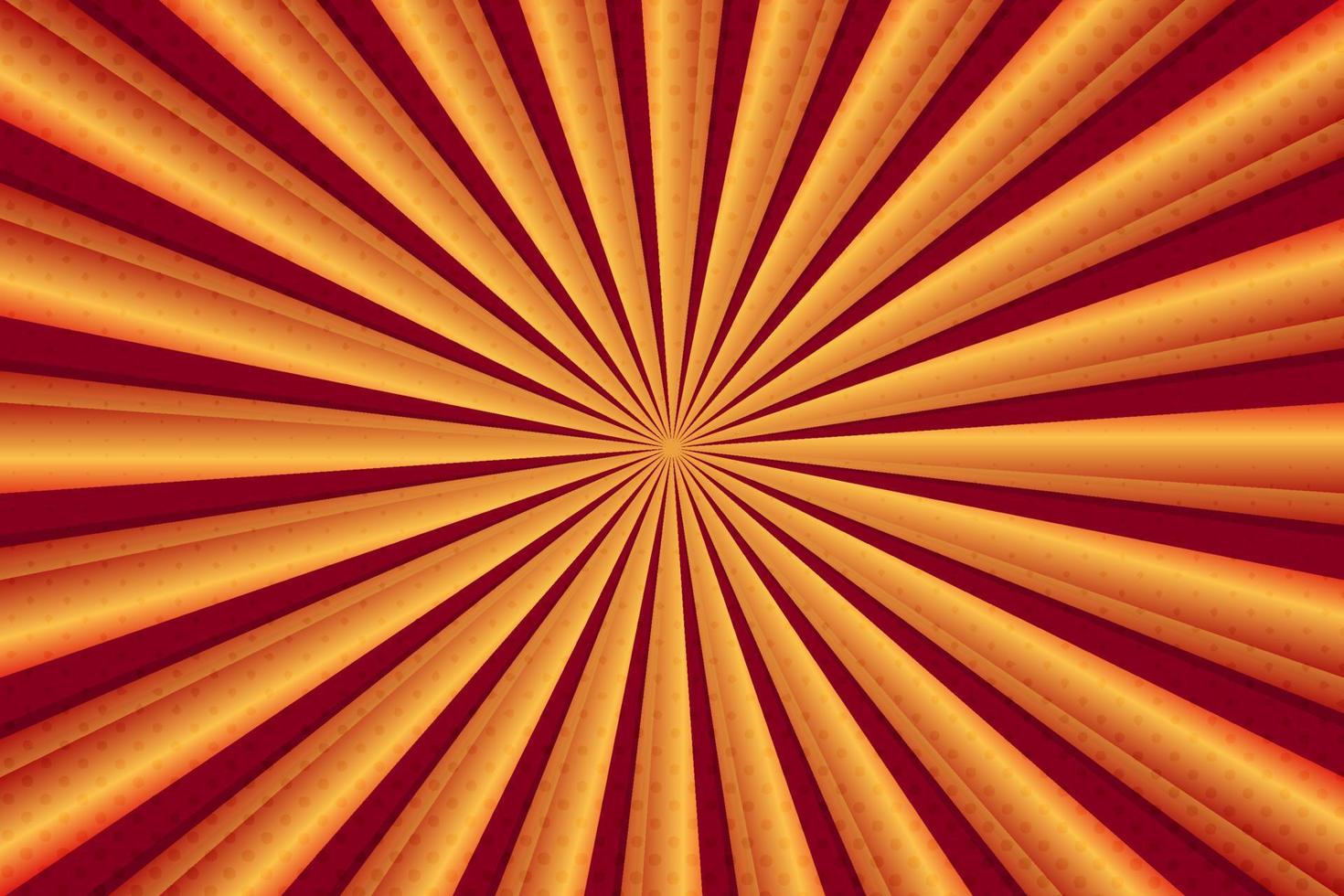 Retro halftone comic background design elegant orange sunburst background, vector illustration