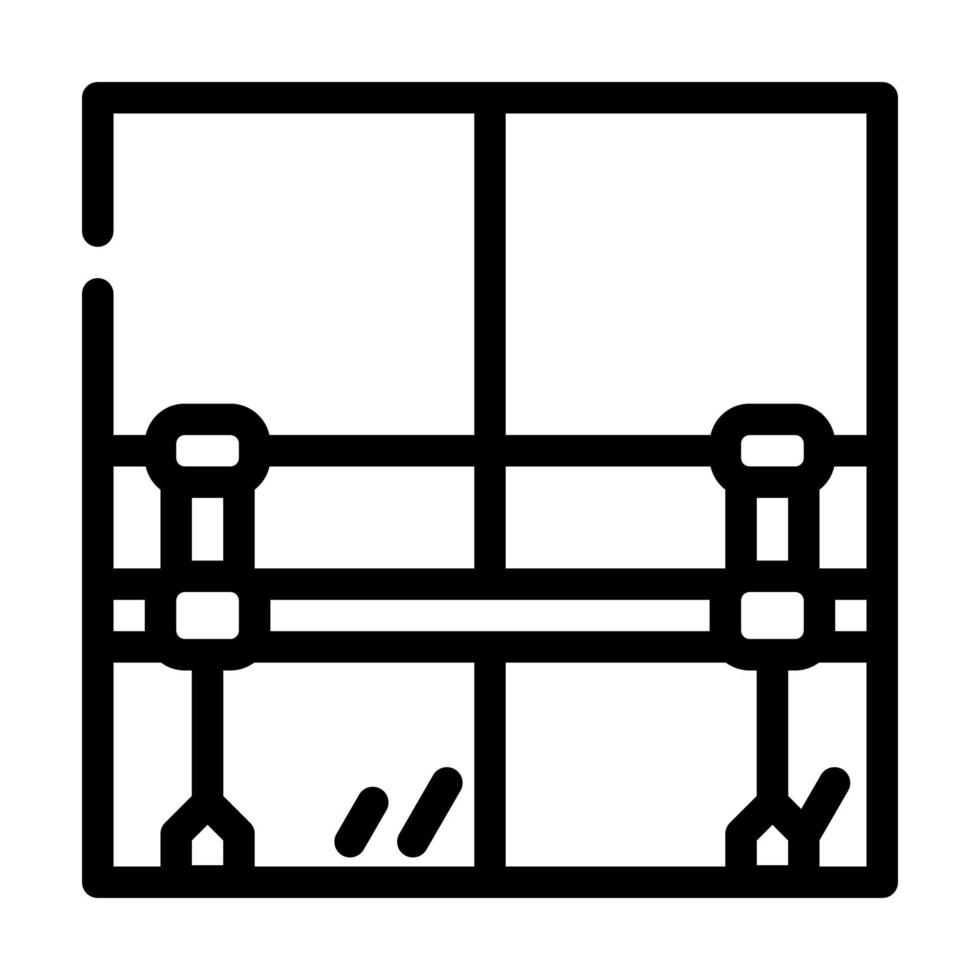 railings with mirror in dance studio line icon vector illustration