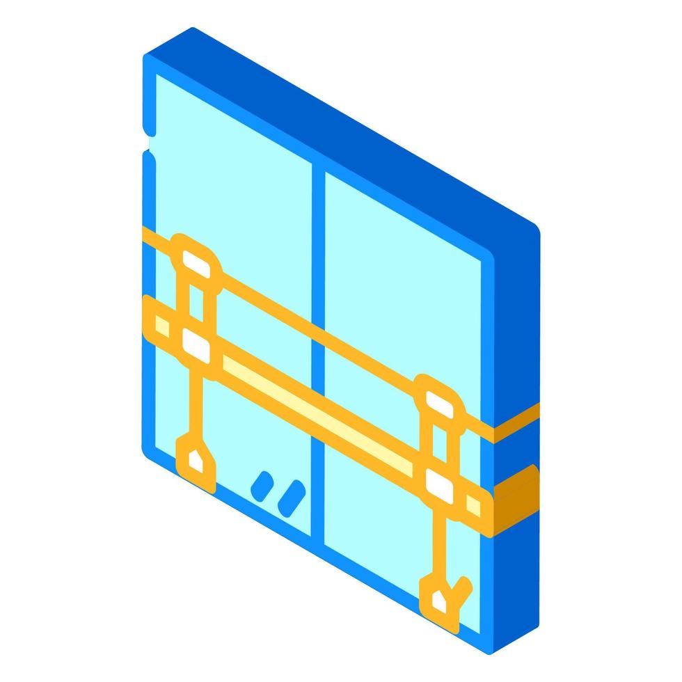 railings with mirror in dance studio isometric icon vector illustration