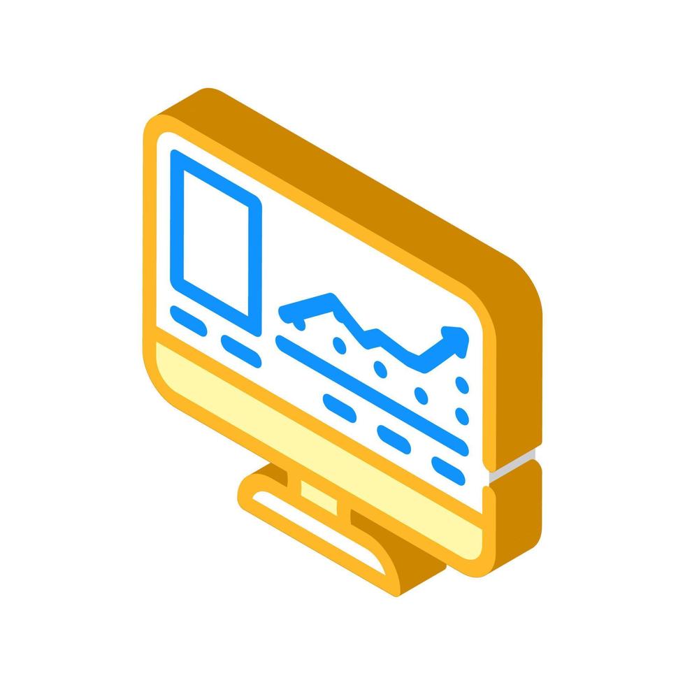 virtual auction isometric icon vector illustration