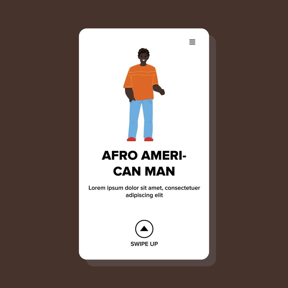 Afro American Man With Positive Emotion Vector