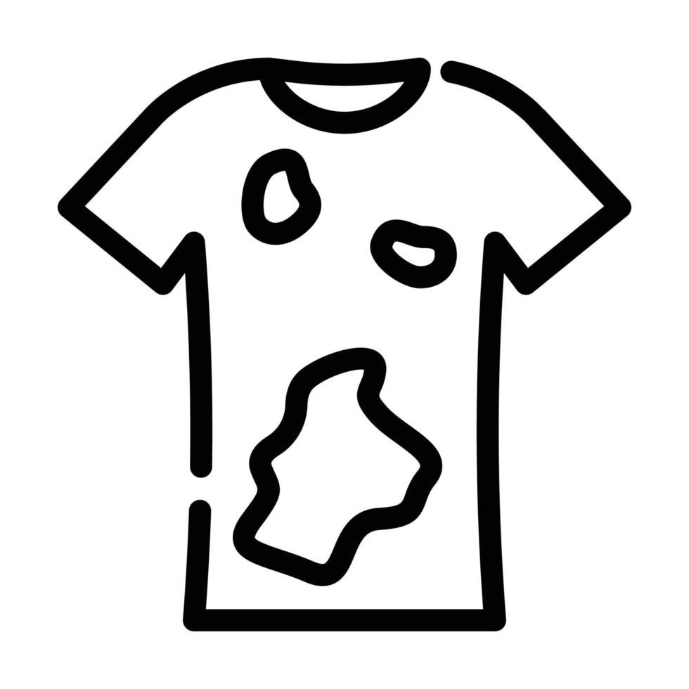 camiseta sucia ropa línea icono vector ilustración