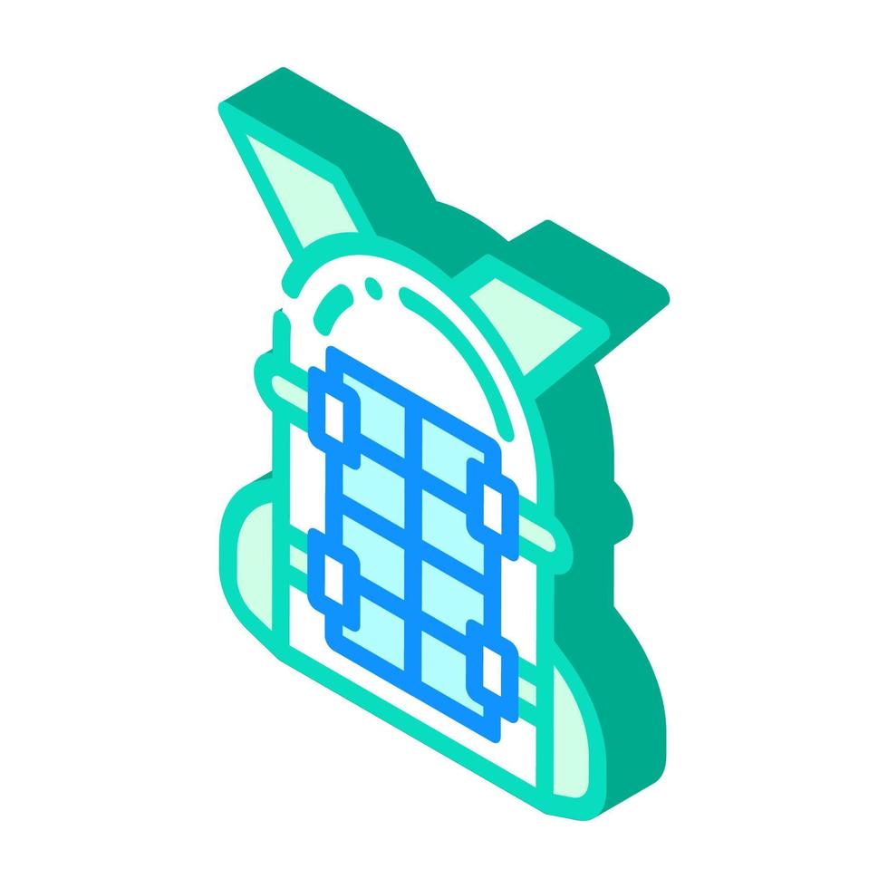 backpack with solar panel isometric icon vector illustration