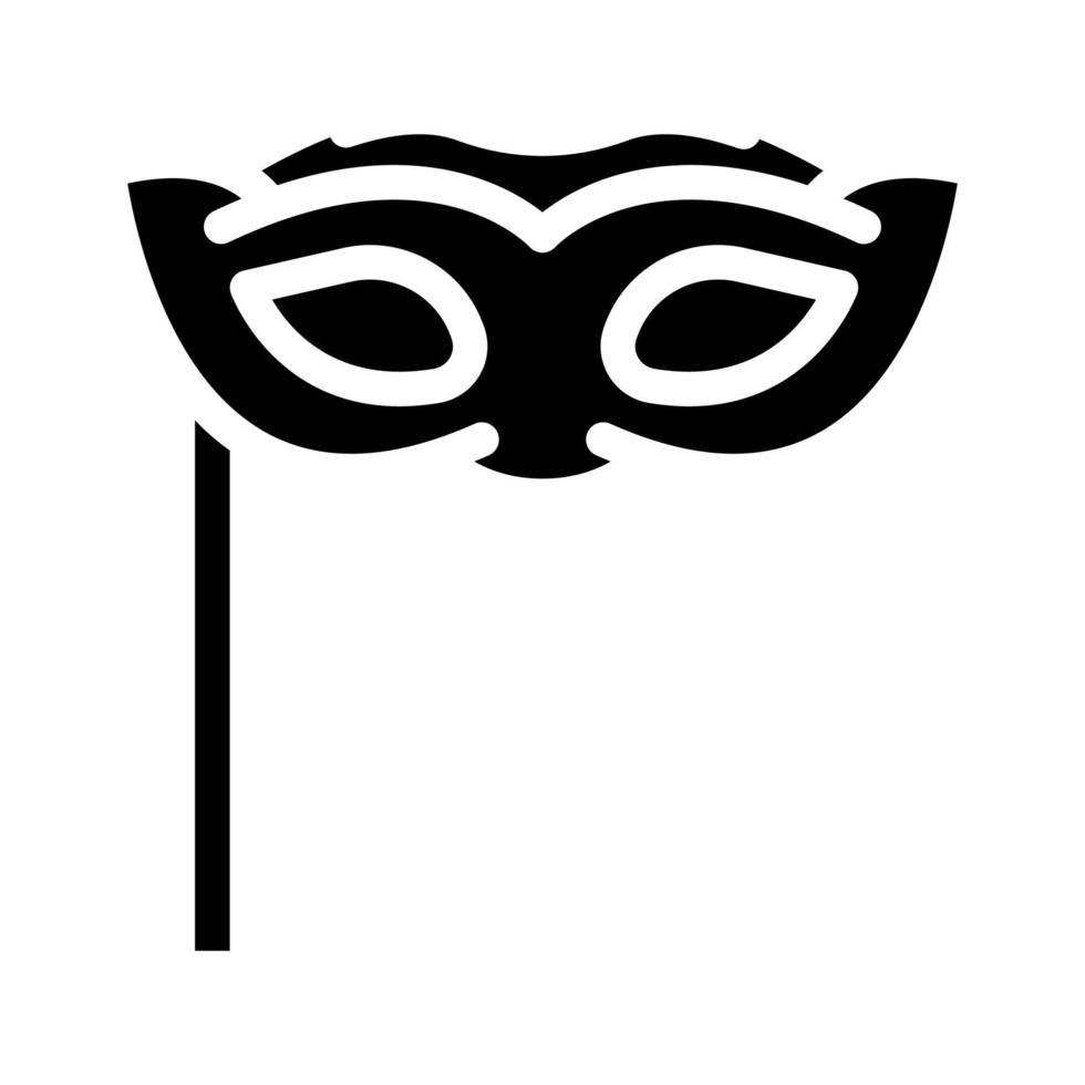 máscara facial bailarín glifo icono vector ilustración