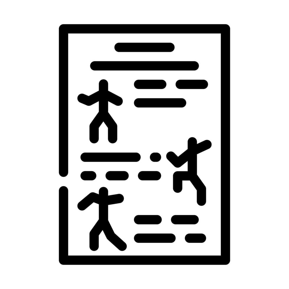 instruction dancer line icon vector illustration